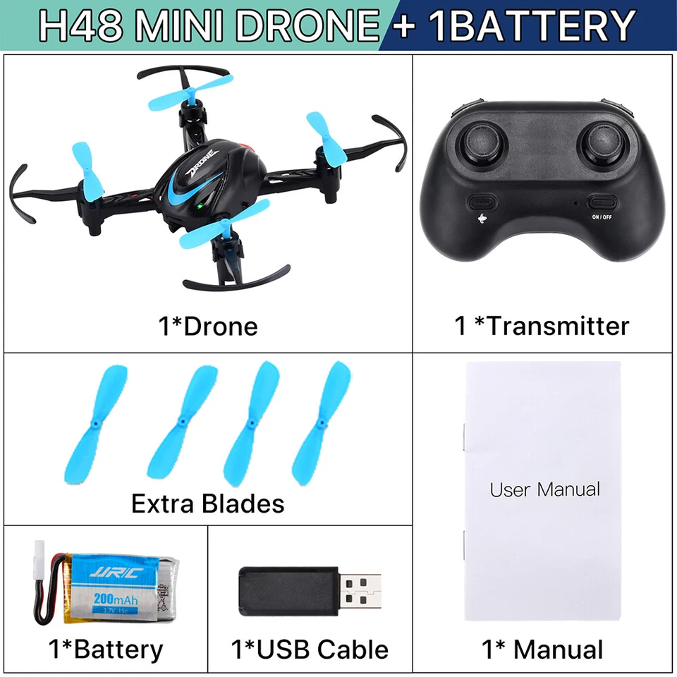 JJRC H48 Mini 4CH 6 Axis Gyro Remote Control Mini Pocket Drone Roll Mode Micro - Image 1 of 4