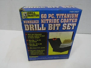 NIB DRILL MASTER 60 PC. NITRDE COATED DRILL BIT SET DRIVER TOOL - Picture 1 of 1