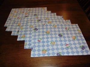 SET OF SIX PFALTZGRAFF HOPSCOTCH CLOTH PLACEMATS - Picture 1 of 7