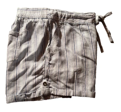 Women's Per Se Drawstring Shorts Striped multicolor blue/cream/tan Size XL - Image 1 of 4