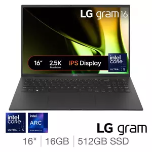 LG Gram Intel Ultra 5, 16 GB RAM, 512 GB SSD, 16 pollici computer portatile, 16Z90S-G.AA55 IVA - Foto 1 di 8