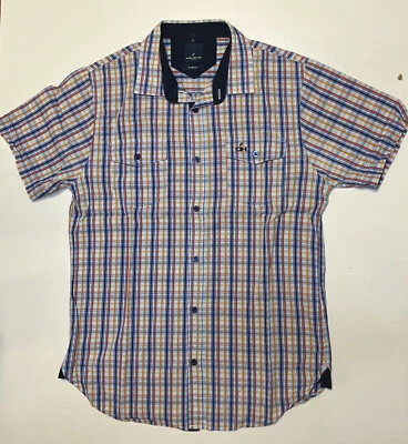 Daniel Hechter Mens Short Sleeve Multicolour Shirt Size Medium Slim Fit Check - Image 1 of 4