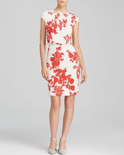 Abito Tory Burch Red Pepper IIssy Boquets stampa Lydie S L $375 nuovo con etichette M