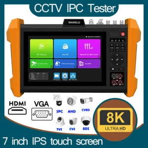 7" CCTV IPC Tester Support 8K 8MP H.265 IP TVI CVI AHD HD-SDI/8MP EX-SDI test - Picture 1 of 13