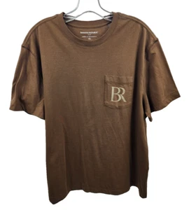 Camiseta Banana Republic Marrón Manga Corta Bolsillo Para Hombre XL Espalda Palma Gráfico - Imagen 1 de 11
