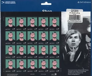 Scott #3652 Andy Warhol Full Sheet of 20 Stamps - Sealed Blue - Picture 1 of 3