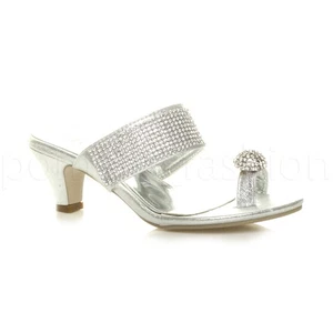 DAMEN PLATEAU NIEDRIGER MITTELHOHER ABSATZ PEEPTOE RIEMCHEN ZEHENRIEMEN SANDALEN SCHUHE GRÖSSE - Bild 1 von 5