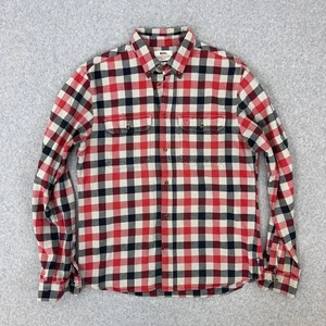 Fjällräven Skog Hemd Herren XL rot navy kariert Flanell Slim Fit Wandern Freizeit - Bild 1 von 11