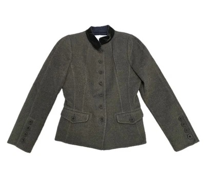 Abrigo Chaqueta Blazer Vintage Oscar De La Renta Mujer Lana Ajustada Talla 6 Verde  Foto 1 de 4