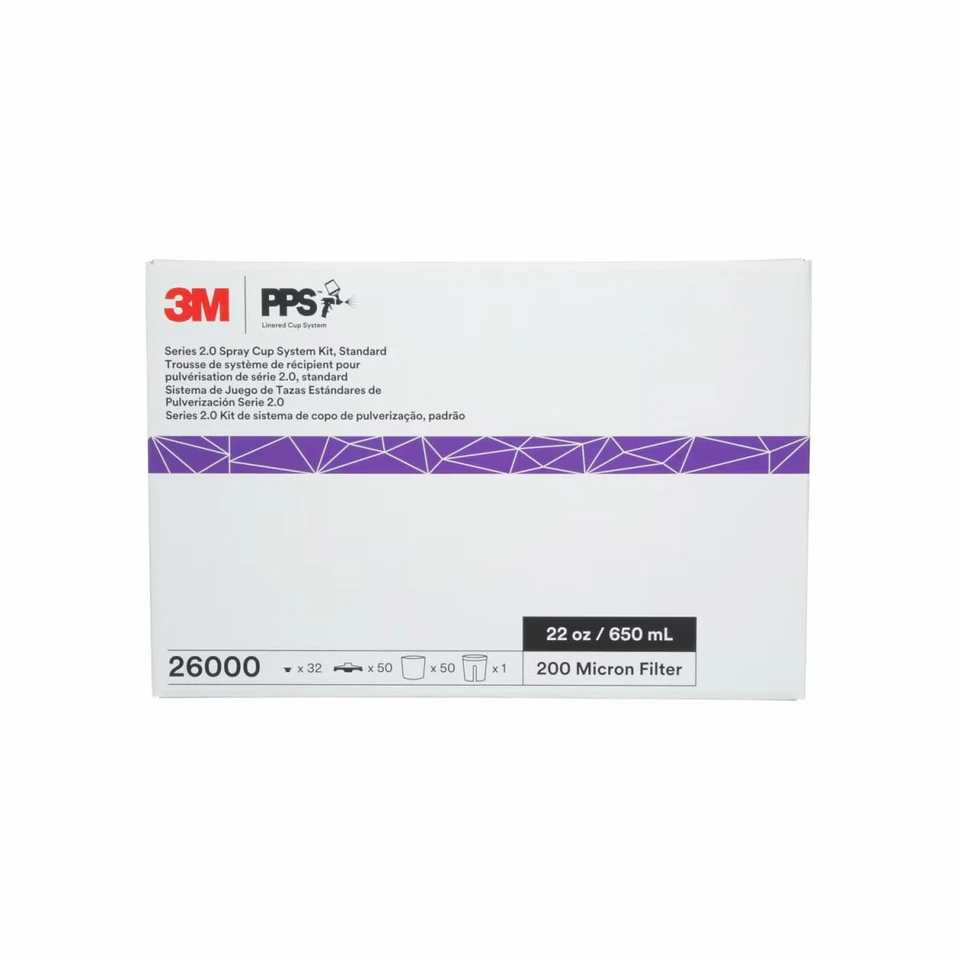 3M 26000 PPS Series 2.0 Spray Cup System Kit, 22 fl oz,650 mL, 200 Micron Filter - Image 1 of 4
