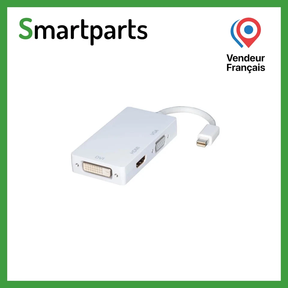 Adaptateur Mini-DisplayPort vers HDMI, DVI & VGA - Photo 1/1