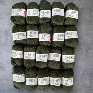 NEW Hjerte Pico 20 Skeins Worsted Dark Green Yarn - Made in DENMARK - Picture 1 of 8