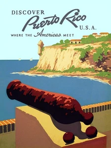 Discover Puerto Rico USA Travel WPA Depression 1930s 18 x 24" Poster Art Print - Bild 1 von 2