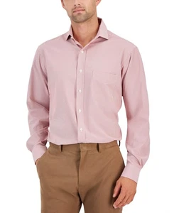 Club Room Dress Shirt Men's 16.5x32-33 Pink Striped Button Up Collared UPS488 - Picture 1 of 10