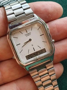 OROLOGIO CASIO UOMO VINTAGE 308 AQ-222 analogico e digitale Giappone Ana-Digi - Foto 1 di 6