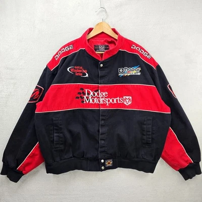 JH Design Dodge Motorsports Jacket Mens 3XL Red Black NASCAR Racing Vtg 90s  - Image 1 of 4
