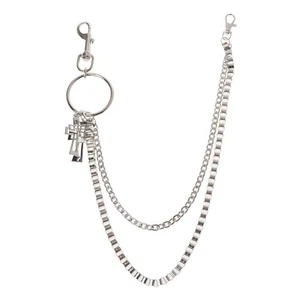 Cross Wallet Chain Pants Chain Pocket Chain with Lobster Clasp Keyring for Belt - Picture 1 of 8