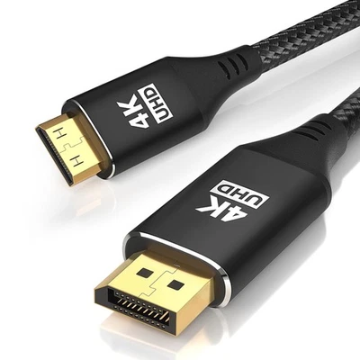 4K DisplayPort to Mini HDMI Cable 6FT, DP Male Video UHD 6ft  - Image 1 of 4