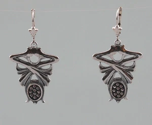 9901201 925er Silver Earrings Swarov.Stones Art Nouveau 2, 5x4, 5cm - Picture 1 of 1