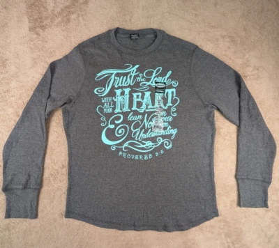 Kerusso Men's Large Ribbed Long Sleeve Graphic Jesus Thermal T-shirt NWT - Image 1 of 4