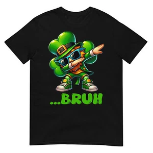 Bruh Dab Leprechaun Funny Kids Boys Men St Patrick Day T-Shirt - Picture 1 of 19