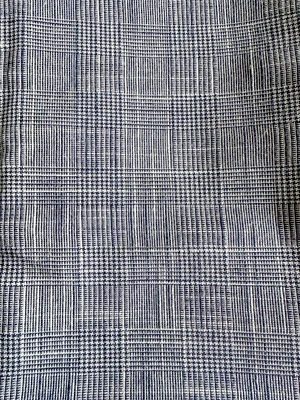 Vintage Blue & White Houndstooth Fabric 60” x 2 yards - Image 1 of 2