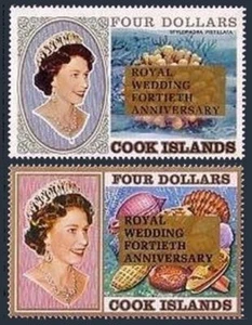 Cook Islands 991-992, MNH. Michel 1247-1248. Stylophora Pistillata, Shells.1987. - Picture 1 of 1