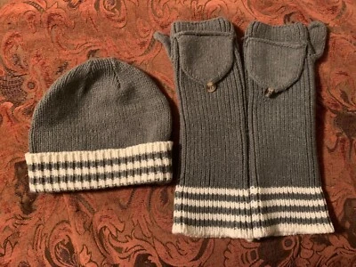 Conjunto de sombrero y guantes de invierno talla única Scala gris y blanco Foto 1 de 4