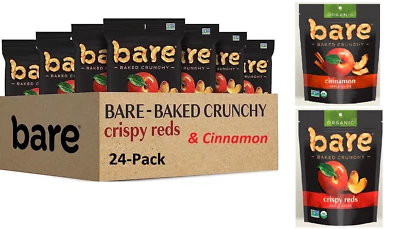 Bare Baked Crunchy Organic Apple Fruit Snack Chips, 0.53 oz Bags 24 Count - Image 1 of 4