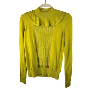 NWT J Crew Lightweight Merino Wool Sweater Citrine Yellow Green Size XS - Picture 1 of 8