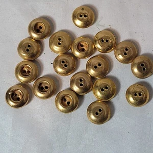 18 Vintage gold  Metal Button 15mm  2hole - Picture 1 of 5