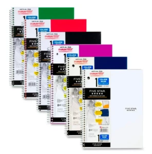 Five Star 1 Subject Spiral Notebook College Ruled 100 Sheets Asst Colors 2 Pack - Picture 1 of 8