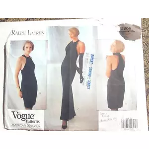 Ralph Lauren Vtg Sewing Pattern Easy Halter Dress B30.5 - B32.5" Vogue 2606 G - Picture 1 of 6