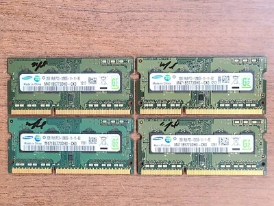 (LOT OF 4) ORIGINAL SAMSUNG 2GB 1Rx8 PC3-12800S DDR3 MEMORY RAM M471B5773DH0-CK0 - Image 1 of 2