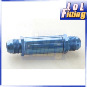 AN -10 AN10 Dash 10 Blue Anodised Billet Magnetic Fuel Filter 30 Micron - Picture 1 of 3