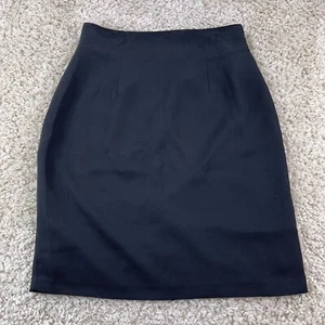 ellen tracy womens size 12 solid black straight skirt lined - Picture 1 of 7