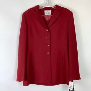 NWT LE SUIT 2 pc Suit Blazer de 4 botones con falda roja Wm Sz 8 - Imagen 1 de 10