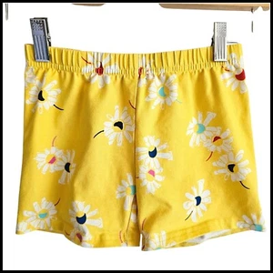 Hanna Andersson Bike Shorts Yellow Daisy Print Elastic Waist Size 10 - Picture 1 of 5