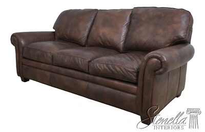 68488:HANCOCK & MOORE 优质棕色皮革 3 座沙发 — 第 1/4 张图片