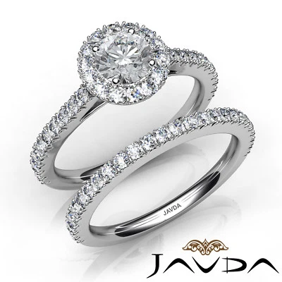 Prong Bezel Bridal Set Round Diamond Engagement Ring Platinum GIA E VS1 2Ctw - Image 1 of 4