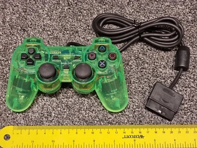 WIRED CONTROLLER - SONY PLAYSTATION 2 PS2 Clear Green Game Pad Analog BRAND NEW! - Image 1 of 2