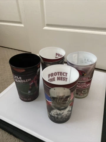 (4) New Arizona Cardinals NFL Holographic 3-D Hard Durable Plastic Cups - Nice! Cover