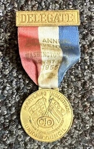 1955 Maryland State Industrial Convention Delegate Political Pin Ribbon Union - Picture 1 of 5