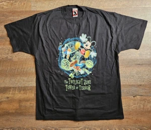 NOS Vtg Disney The Twilight Zone Tower of Terror Shirt XL Mickey Mouse Glow Dark - Picture 1 of 11