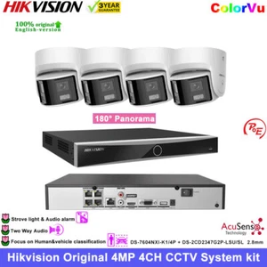 Hikvision 4CH CCTV Security Camera System 4MP ColorVu Panoramic 2Way Audio Alarm - Picture 1 of 22