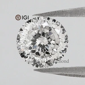 Diamante de laboratorio claro color blanco-G corte portugués redondo certificado IGI 0,96 CT - Imagen 1 de 8
