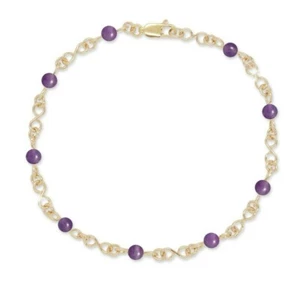 Bracelet Gold or Silver Customized Figure 8 with Gemstones, Pearls or Beads - Picture 1 of 5