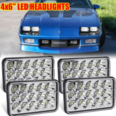 4 PIEZAS apto para Chevrolet Camaro Iroc-Z Z28 82-92 T7500 4x6" faros LED Hi-Lo Foto 1 de 4