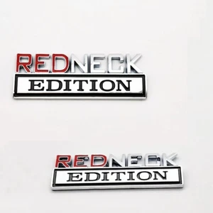 2pc REDNECK EDITION Chrome emblem Badges fits Chevy Toyota Ford Car Truck - Picture 1 of 1