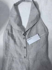 Reformation Billie Linen one piece Jumpsuit oatmeal color jump NWT Sz. 6 - Picture 1 of 13